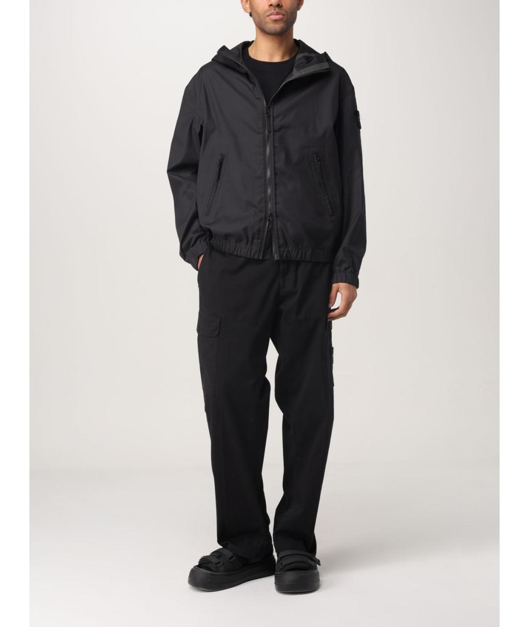 STONE ISLAND Черная синтетическая куртка, фото 3