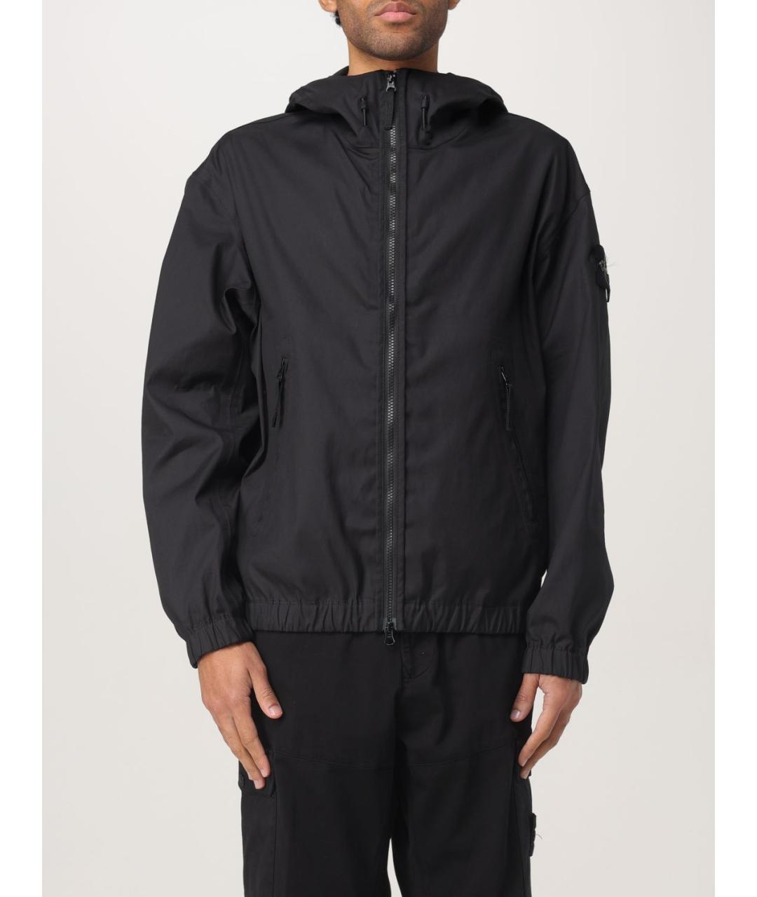 STONE ISLAND Черная синтетическая куртка, фото 2