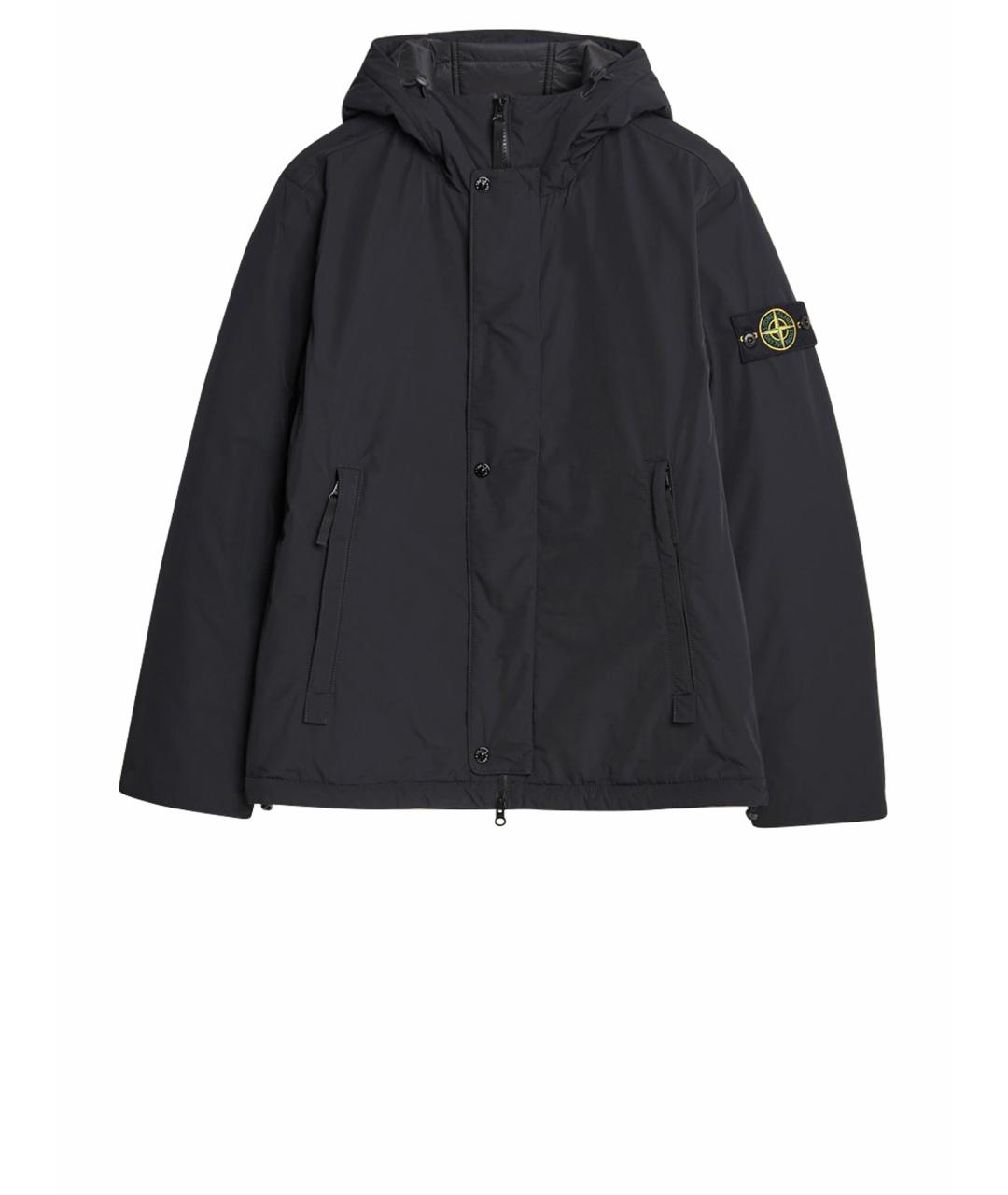 STONE ISLAND Темно-синяя синтетическая куртка, фото 1
