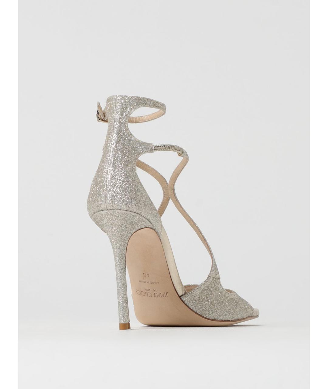 JIMMY CHOO Серебряные босоножки, фото 3