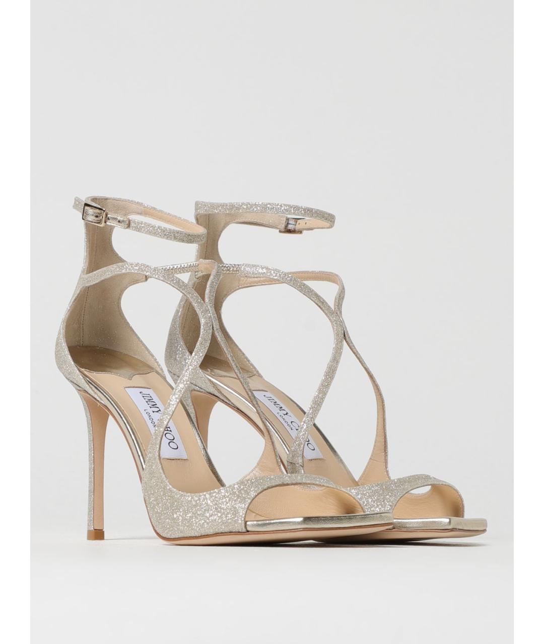 JIMMY CHOO Серебряные босоножки, фото 2
