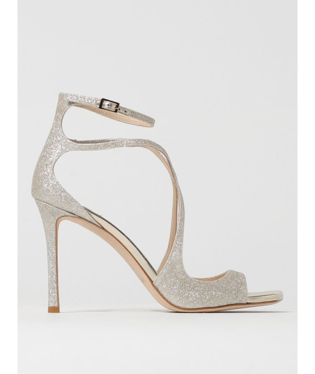 JIMMY CHOO Серебряные босоножки, фото 5