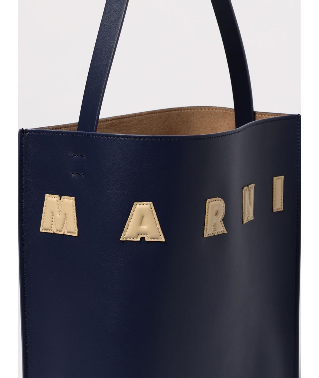 MARNI Черная кожаная сумка тоут, фото 4