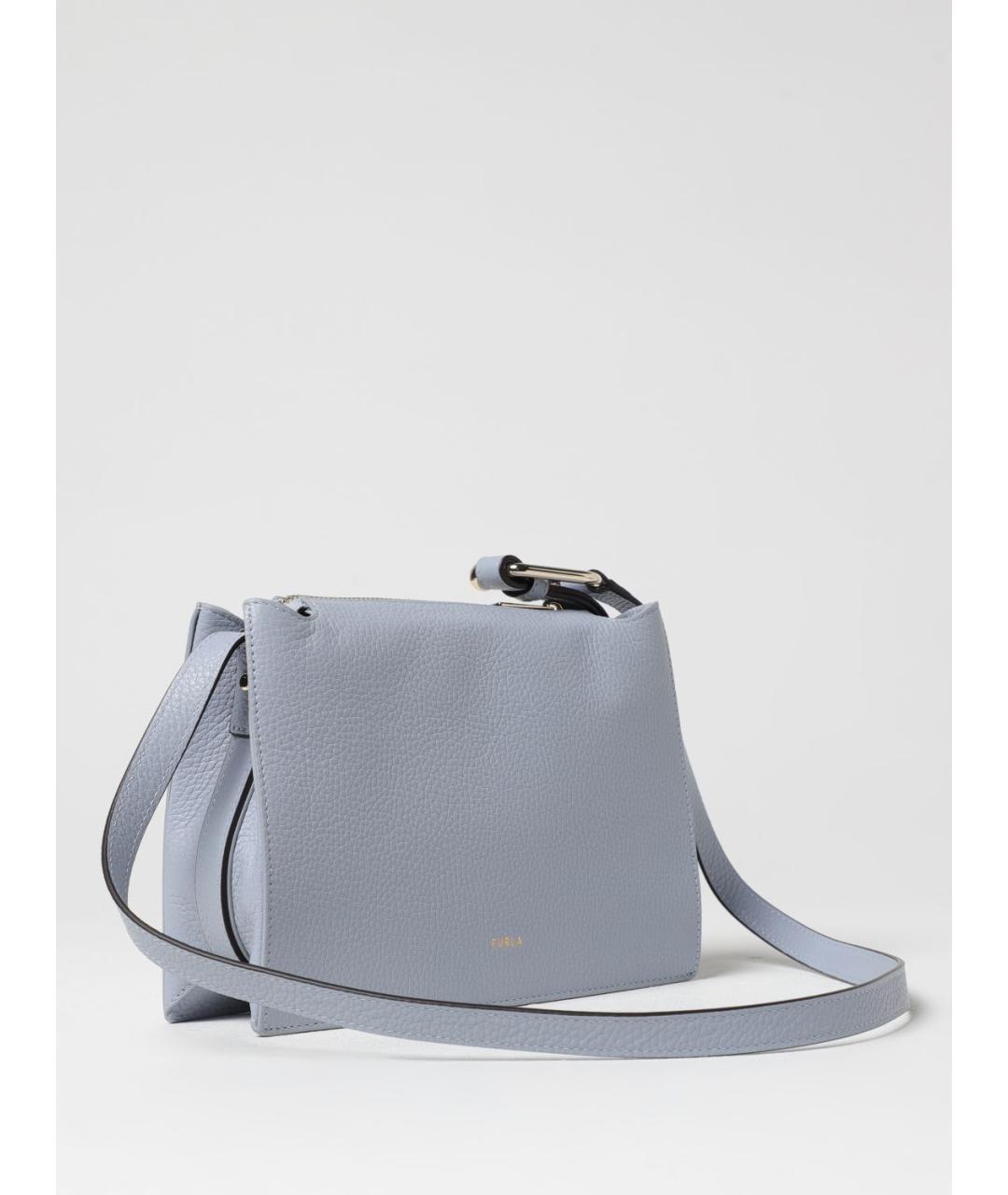 FURLA Голубая кожаная сумка через плечо, фото 2