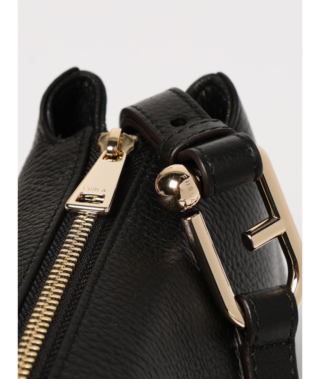 FURLA Черная кожаная сумка через плечо, фото 3