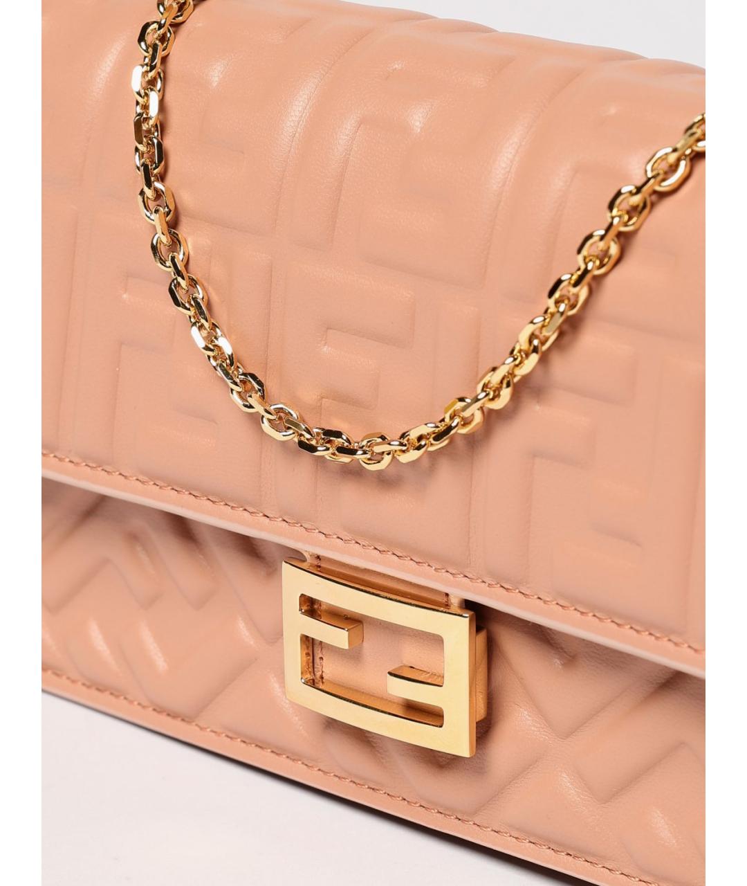FENDI Розовая кожаная сумка через плечо, фото 4