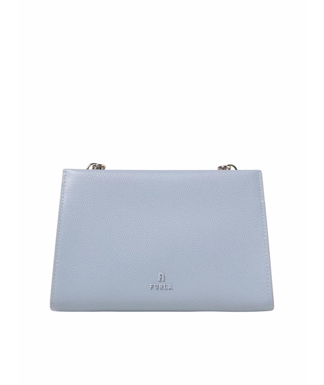 FURLA Голубая кожаная сумка через плечо, фото 1