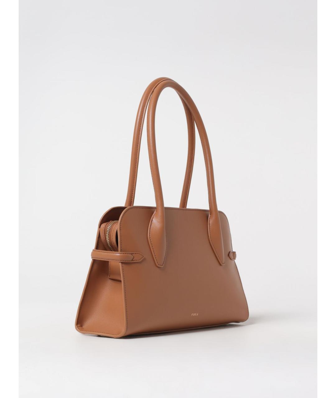 FURLA Коричневая кожаная сумка через плечо, фото 2