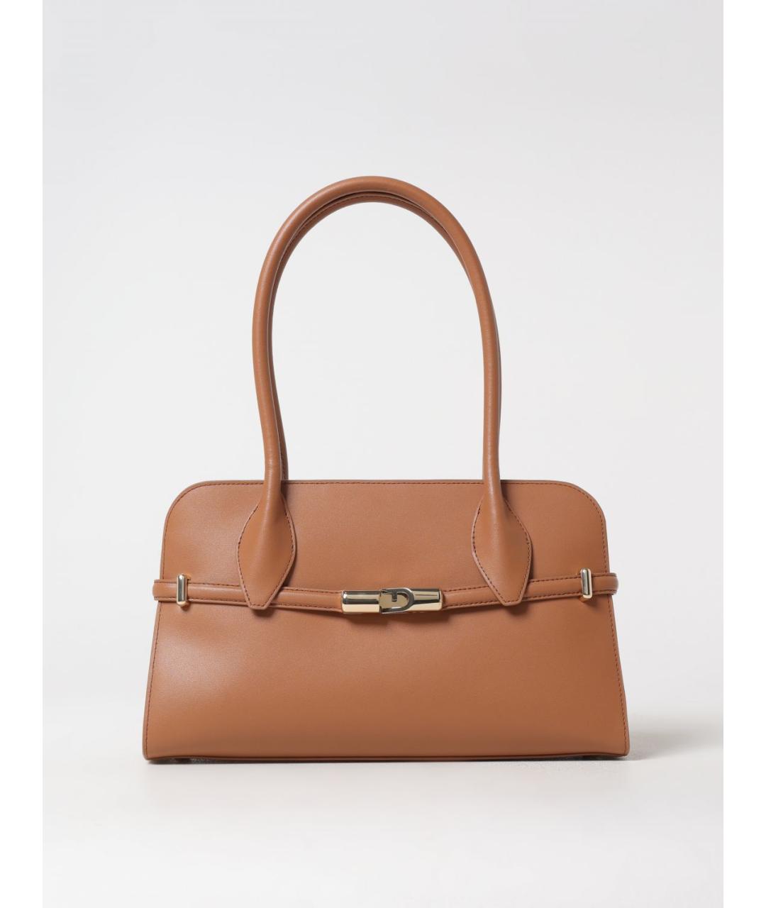 FURLA Коричневая кожаная сумка через плечо, фото 4