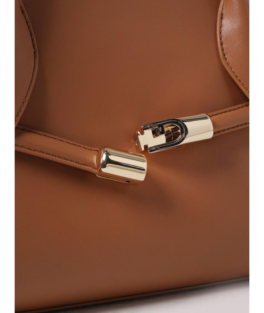 FURLA Коричневая кожаная сумка через плечо, фото 3
