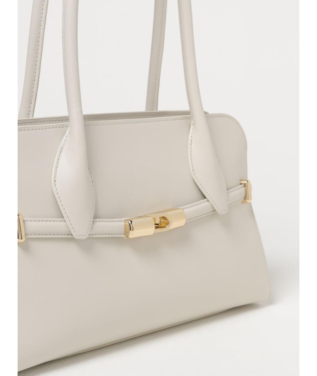 FURLA Белая сумка с короткими ручками из лакированной кожи, фото 3