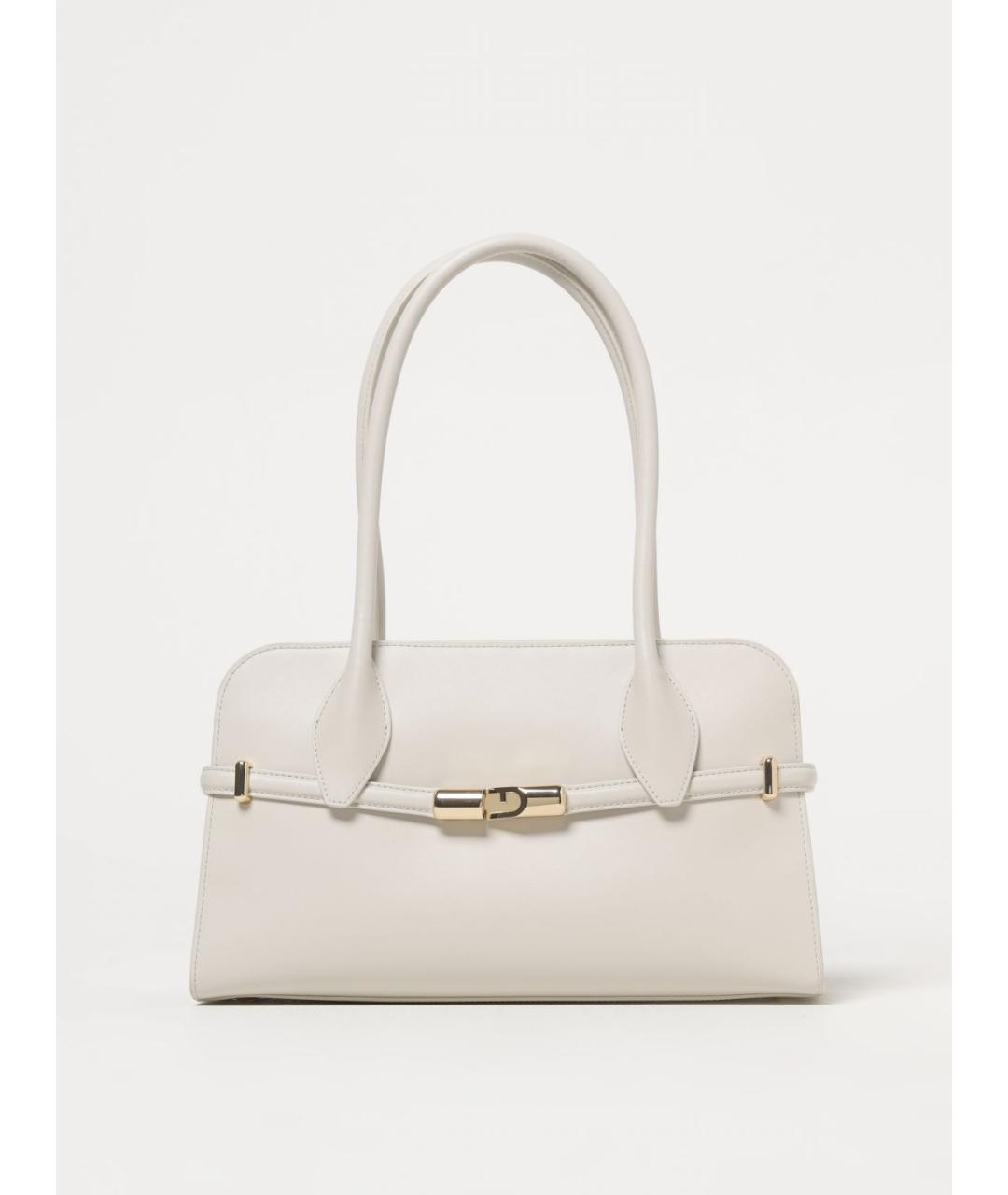 FURLA Белая сумка с короткими ручками из лакированной кожи, фото 4