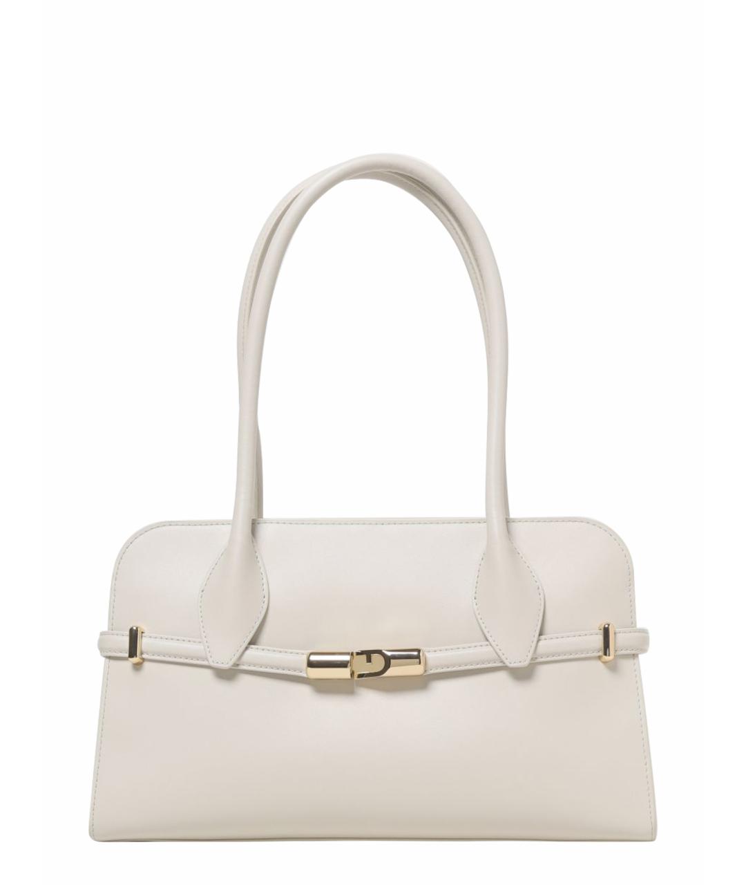FURLA Белая сумка с короткими ручками из лакированной кожи, фото 1