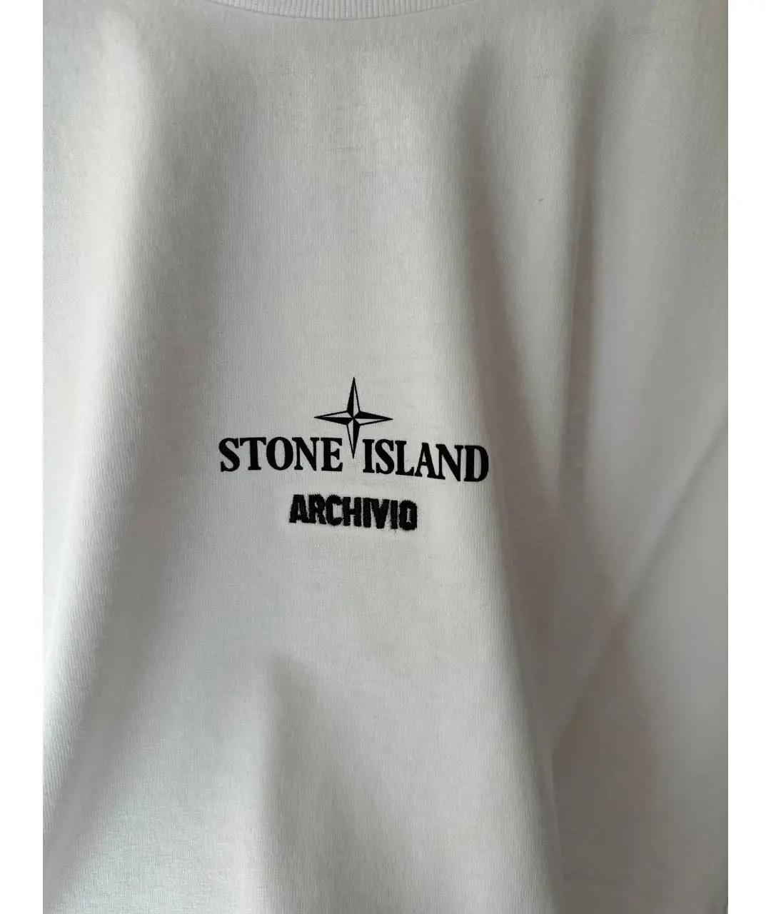 STONE ISLAND Белая хлопковая футболка, фото 3