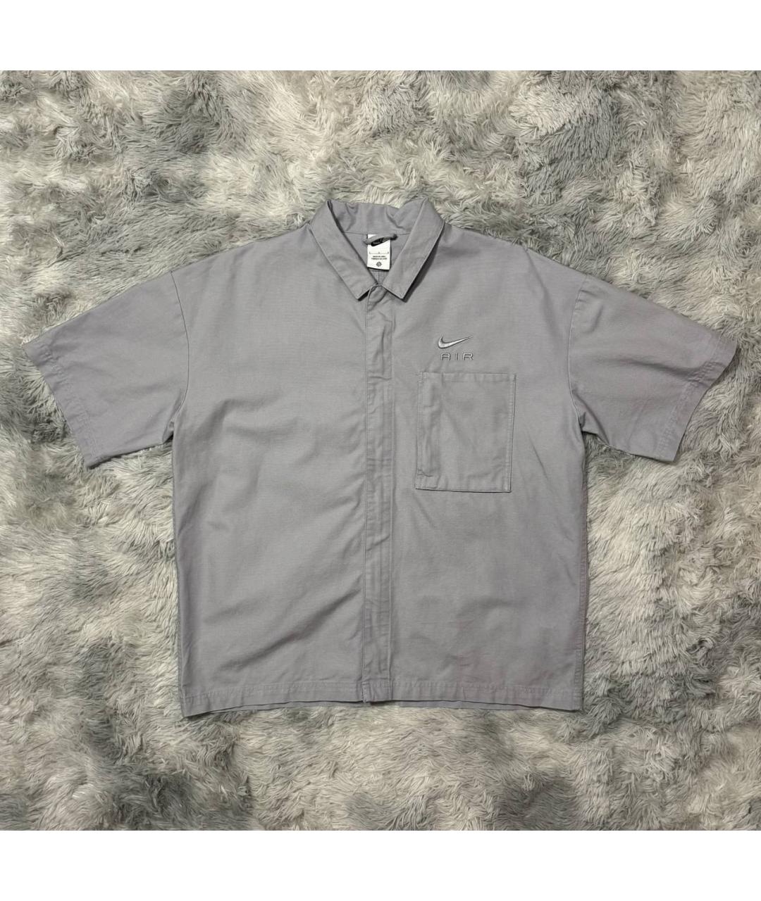 NIKE Серая хлопко-полиэстеровая кэжуал рубашка, фото 1