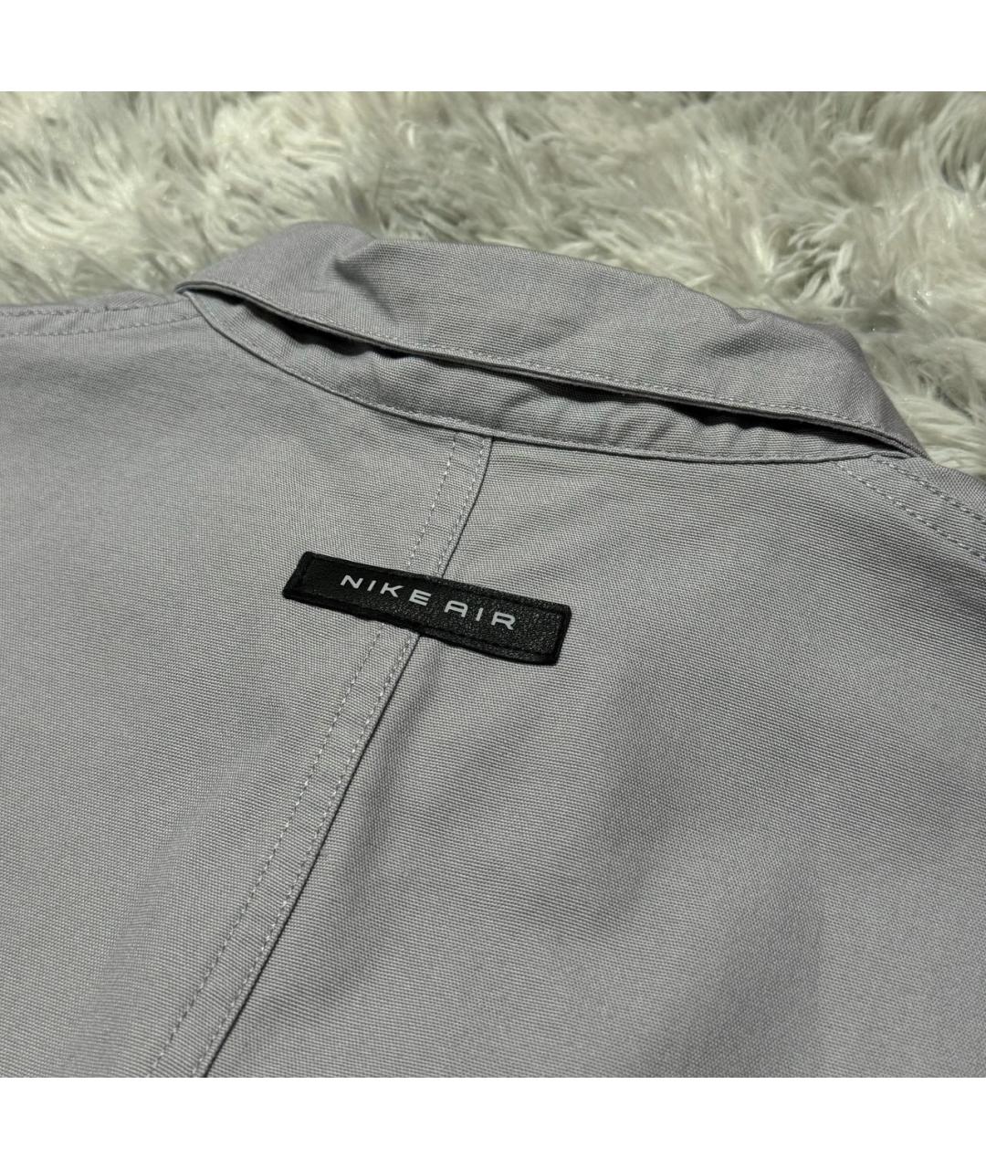 NIKE Серая хлопко-полиэстеровая кэжуал рубашка, фото 3
