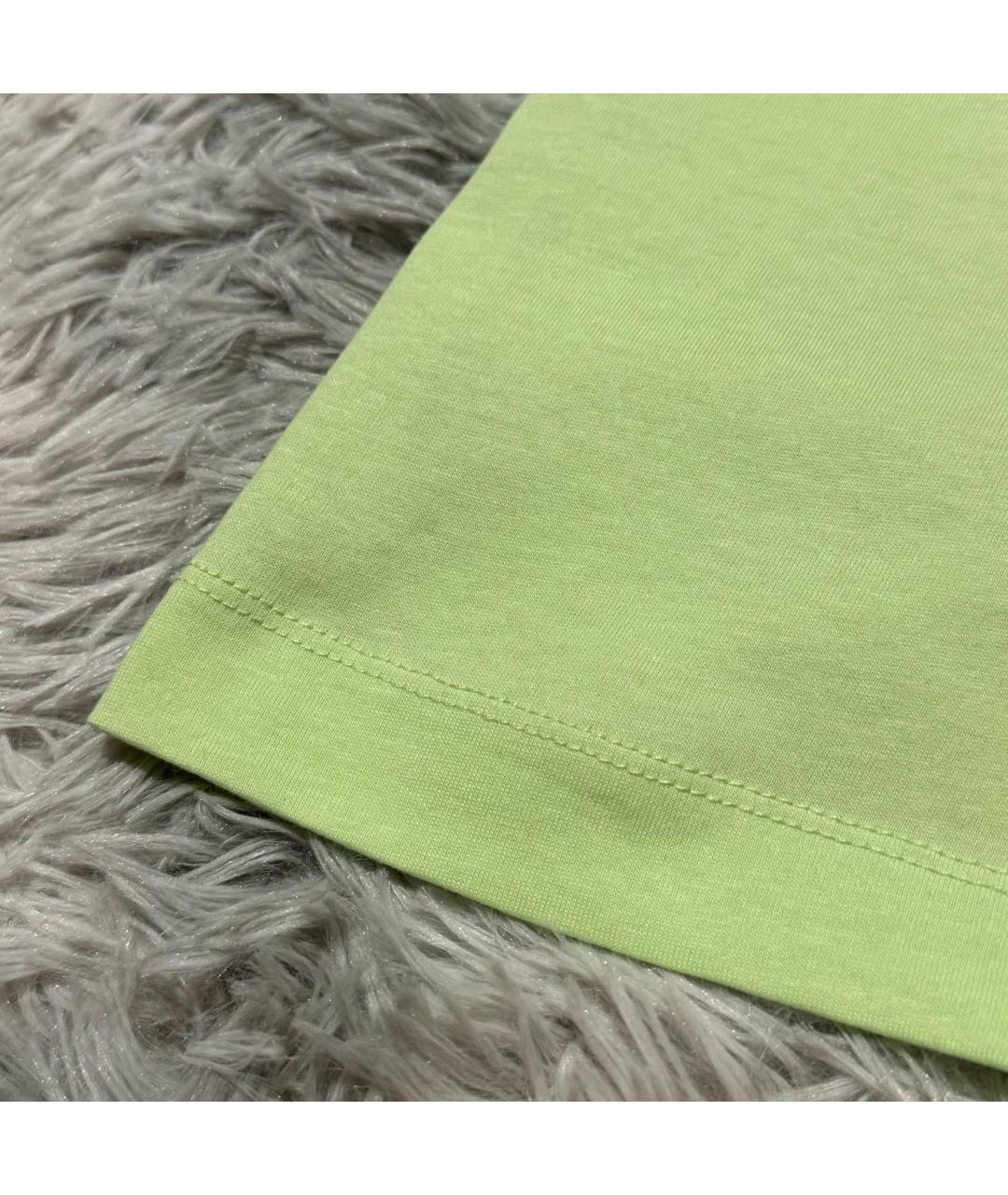 CALVIN KLEIN Салатовая хлопковая футболка, фото 4