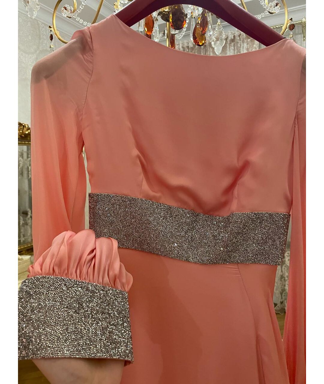 FRANCESCA BELLAVITA Розовое шелковое вечернее платье, фото 2