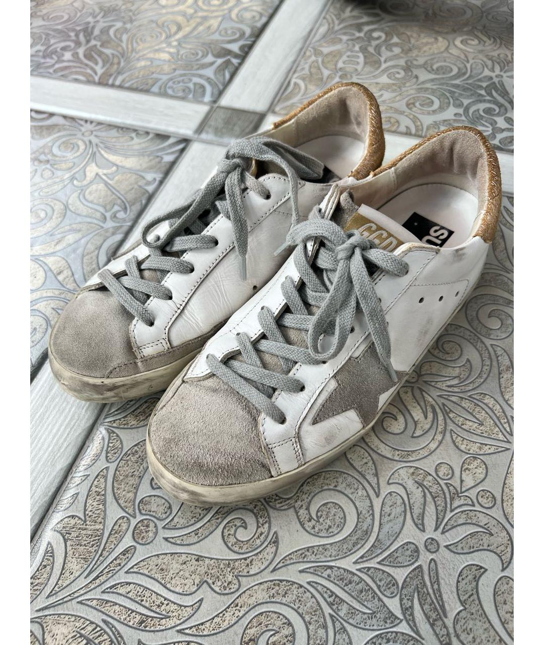 GOLDEN GOOSE DELUXE BRAND Белые кожаные кеды, фото 2