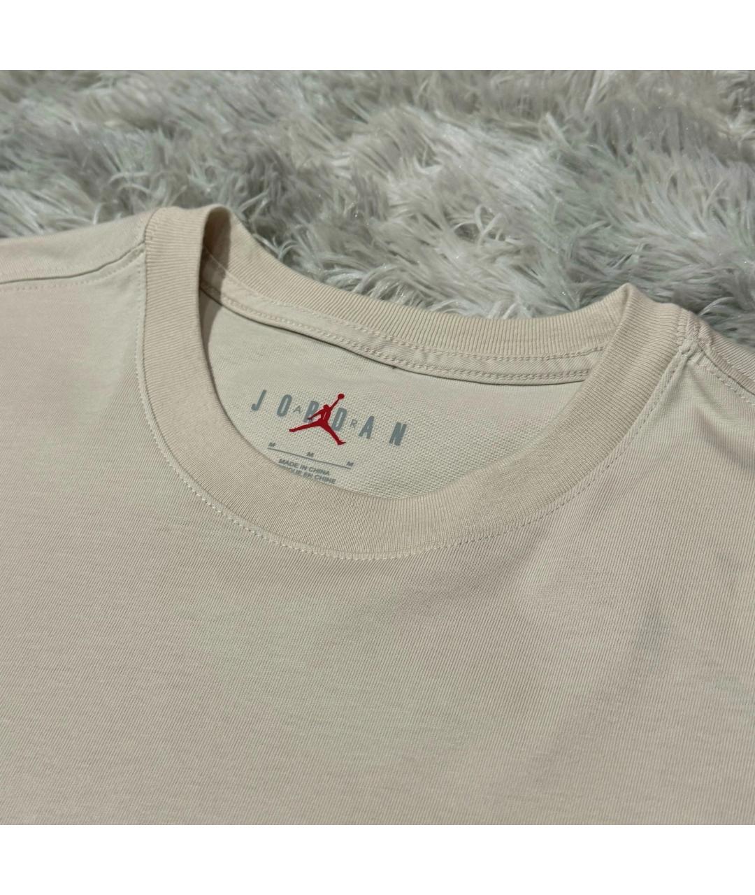 JORDAN Бежевая хлопковая футболка, фото 4