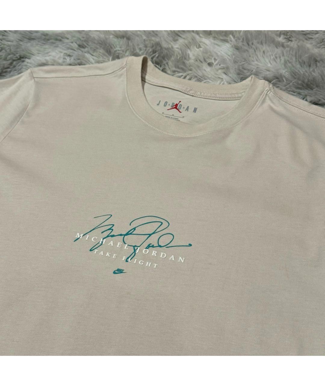 JORDAN Бежевая хлопковая футболка, фото 3