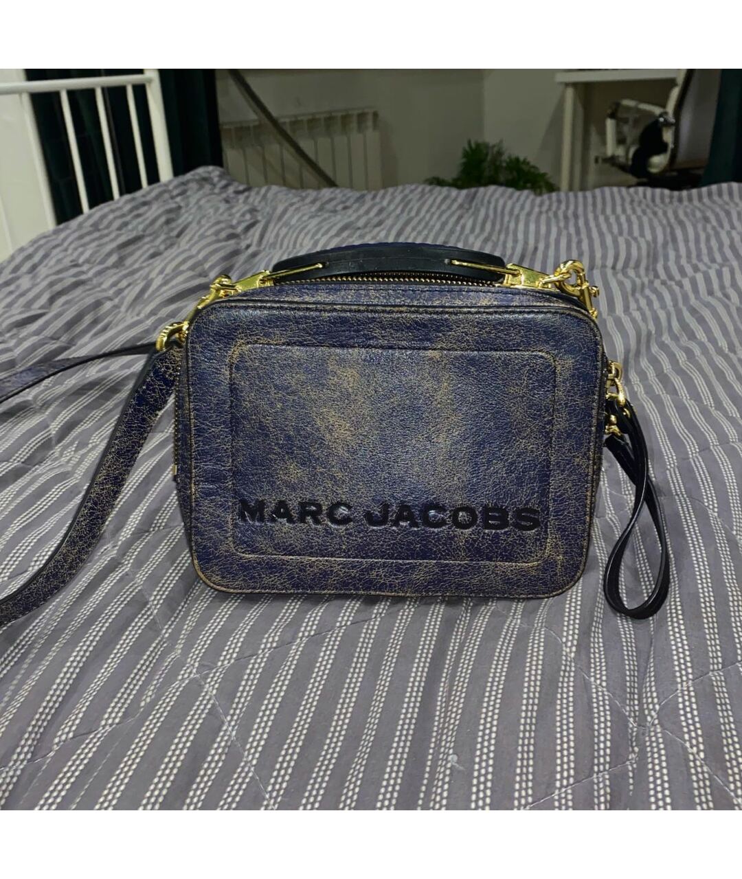 MARC JACOBS Темно-синяя кожаная сумка тоут, фото 2