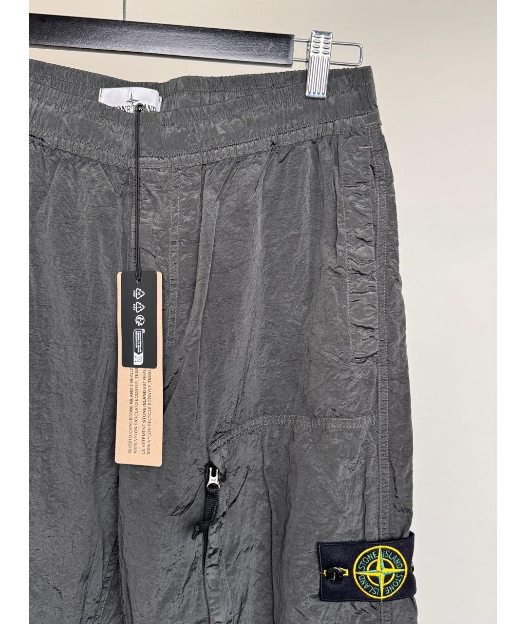 STONE ISLAND Серые повседневные брюки, фото 4
