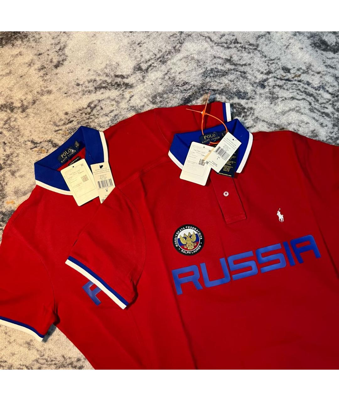 POLO RALPH LAUREN Красное хлопковое поло с коротким рукавом, фото 6