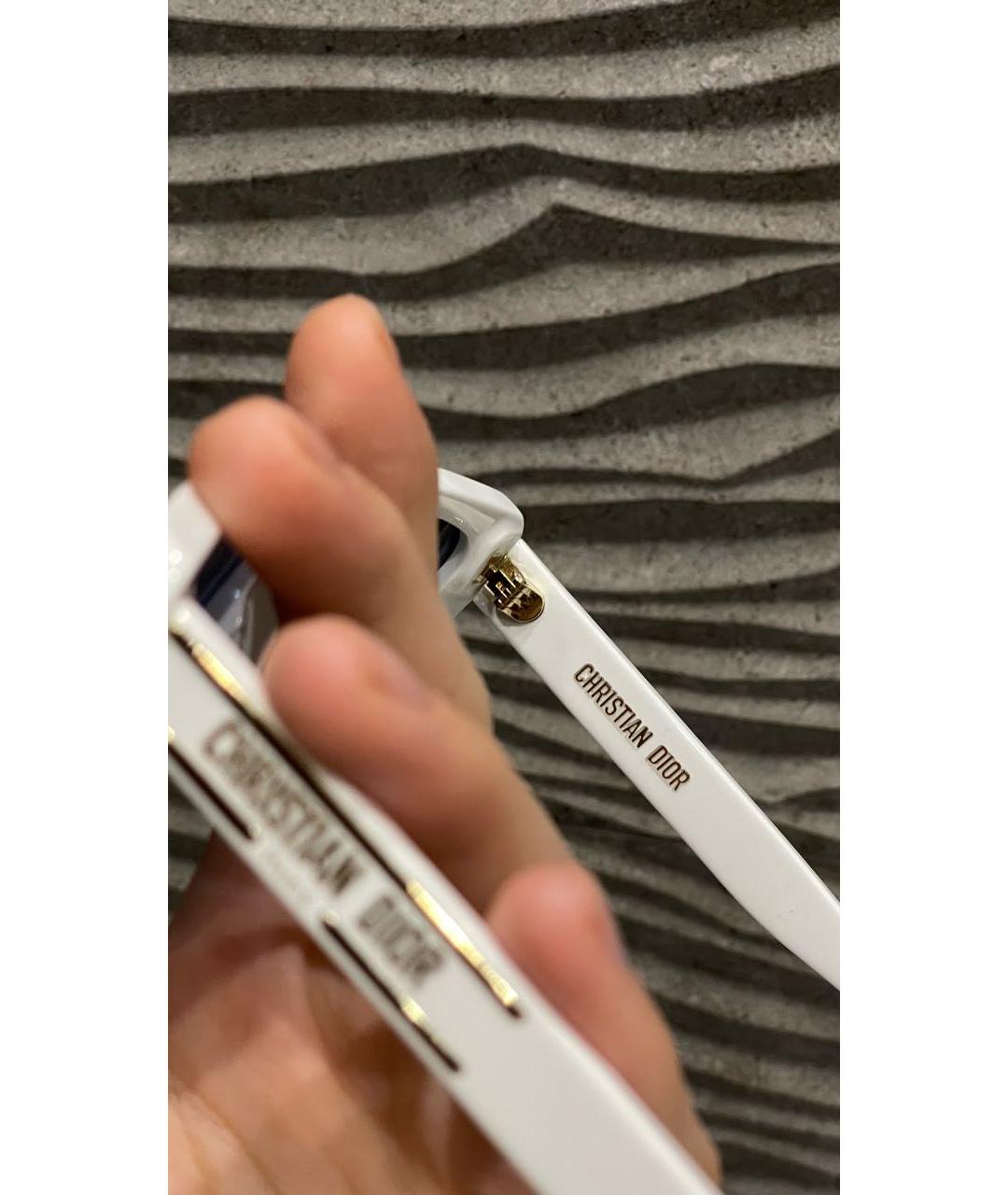 CHRISTIAN DIOR Белые пластиковые солнцезащитные очки, фото 6