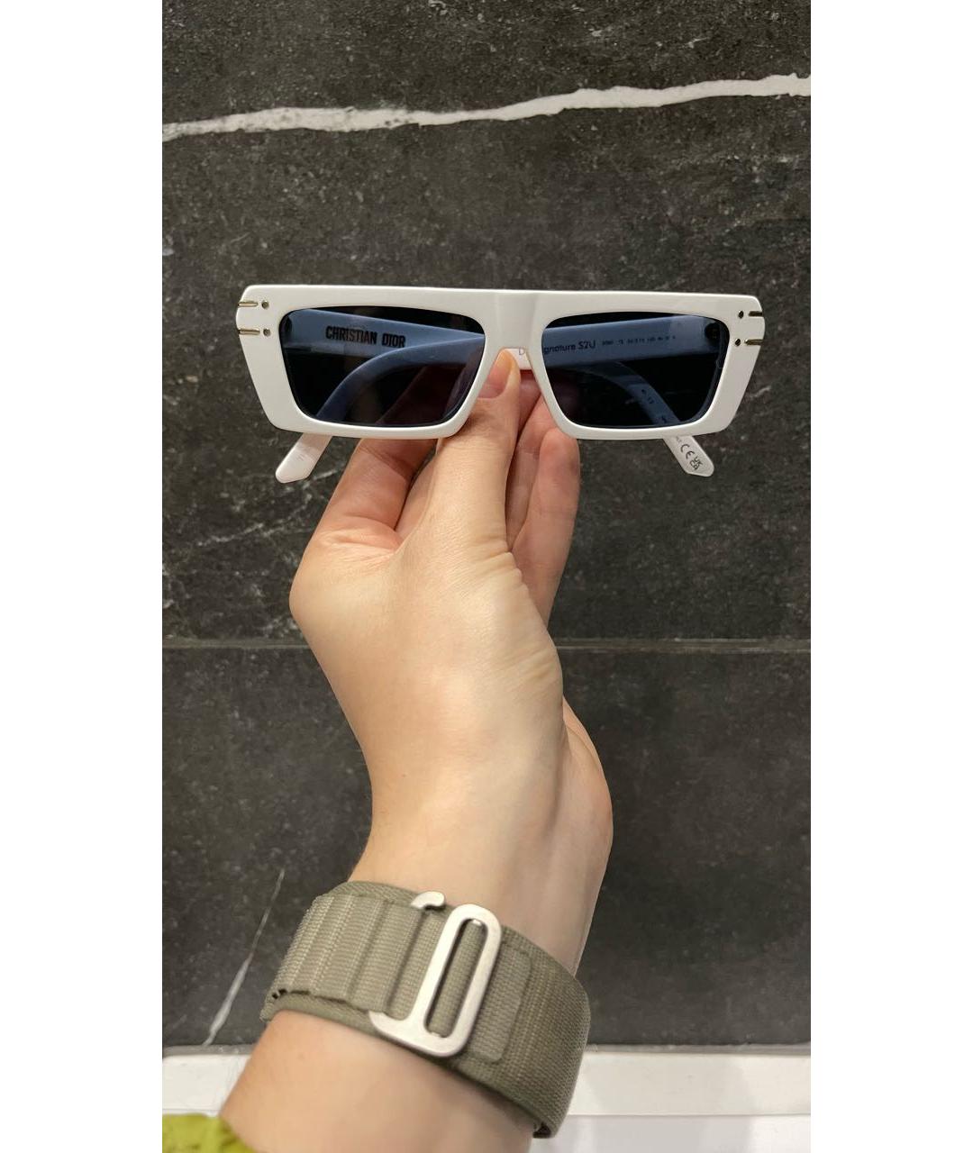 CHRISTIAN DIOR Белые пластиковые солнцезащитные очки, фото 8