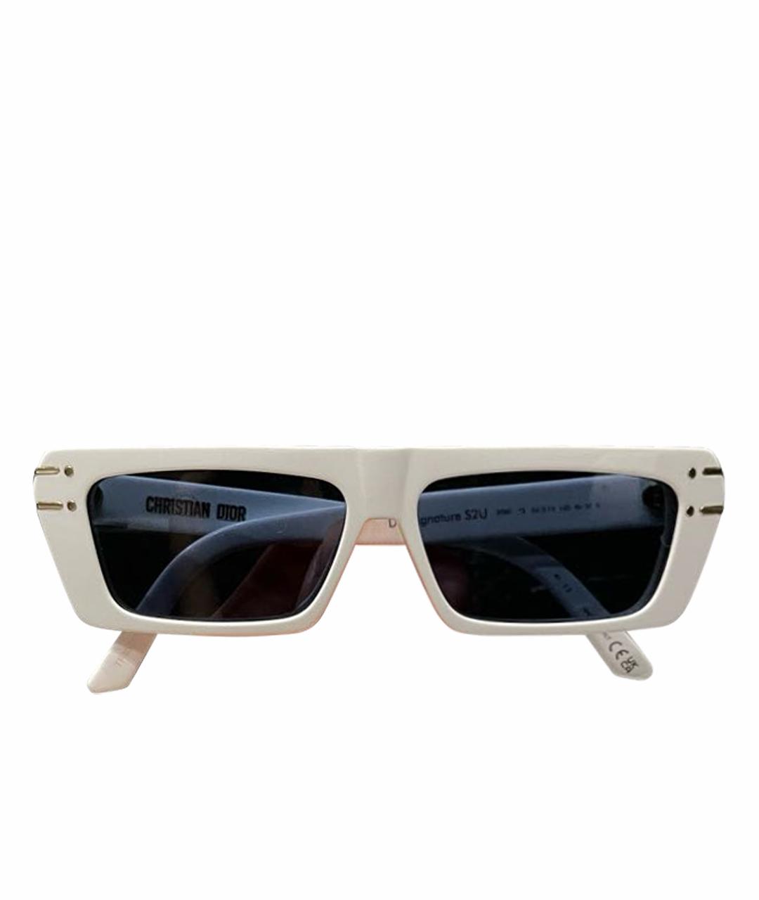CHRISTIAN DIOR Белые пластиковые солнцезащитные очки, фото 1