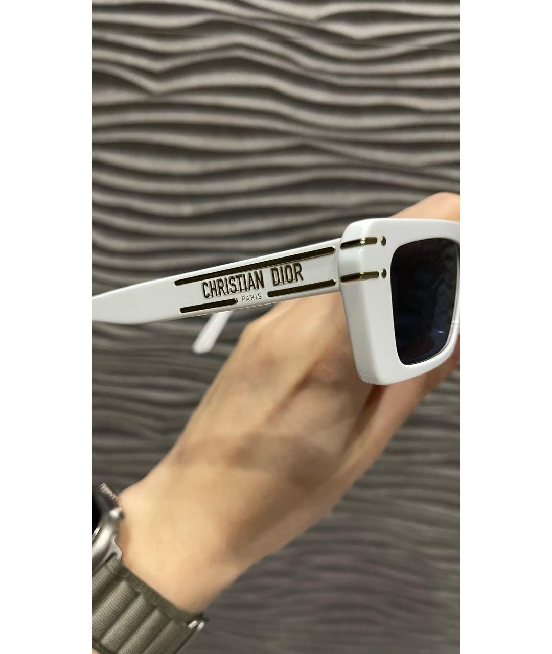 CHRISTIAN DIOR Белые пластиковые солнцезащитные очки, фото 4