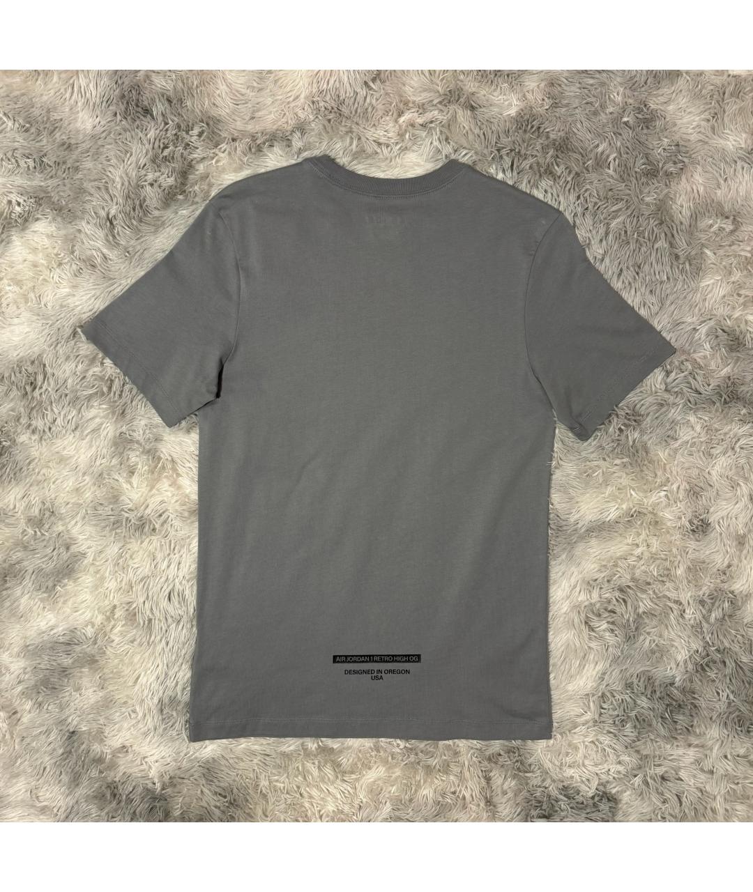 NIKE Серая хлопковая футболка, фото 2