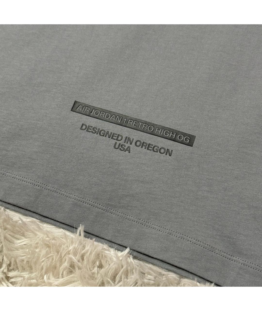 NIKE Серая хлопковая футболка, фото 5