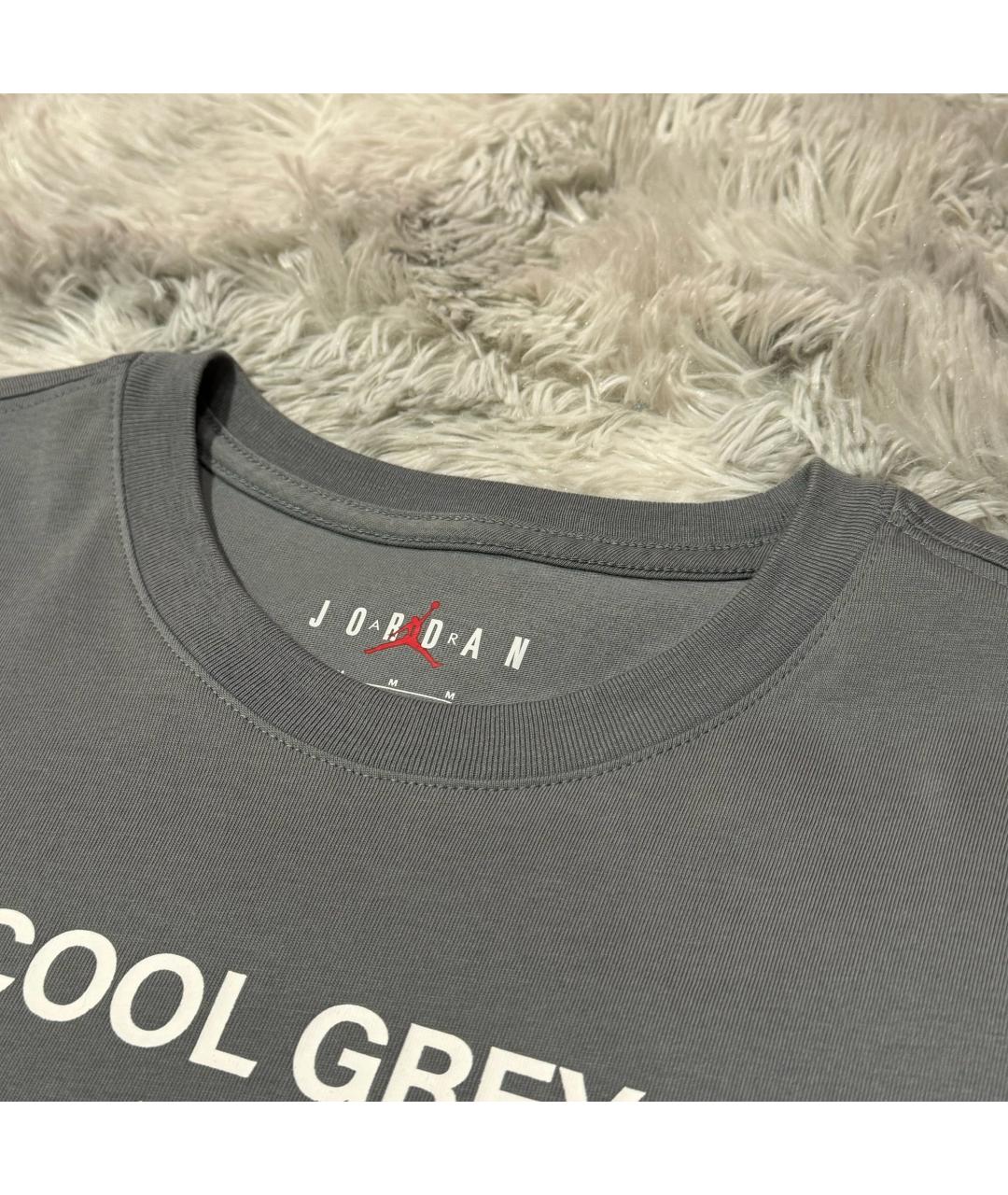 NIKE Серая хлопковая футболка, фото 4