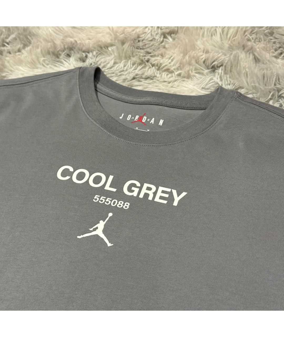 NIKE Серая хлопковая футболка, фото 3