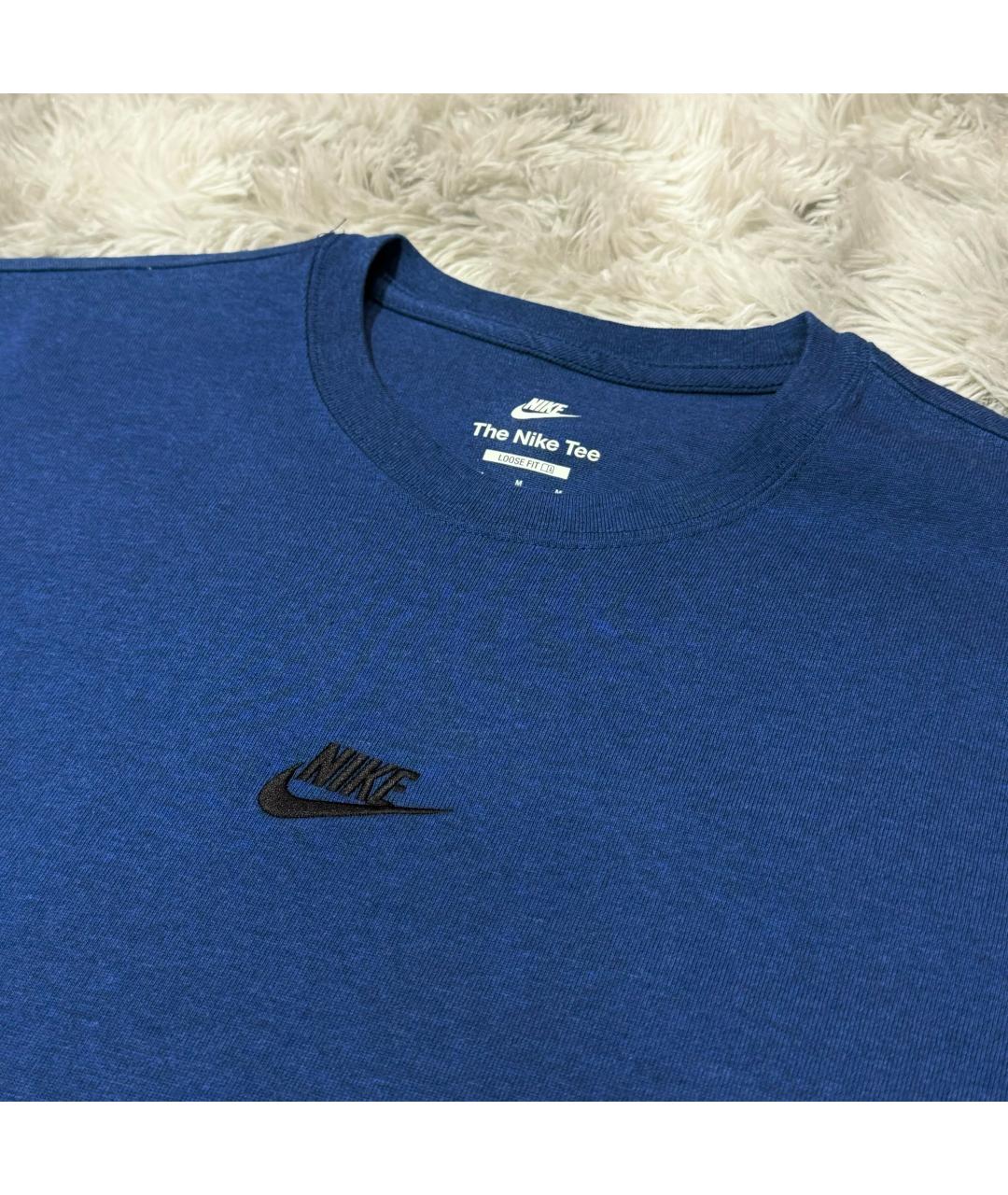 NIKE Синяя хлопковая футболка, фото 3