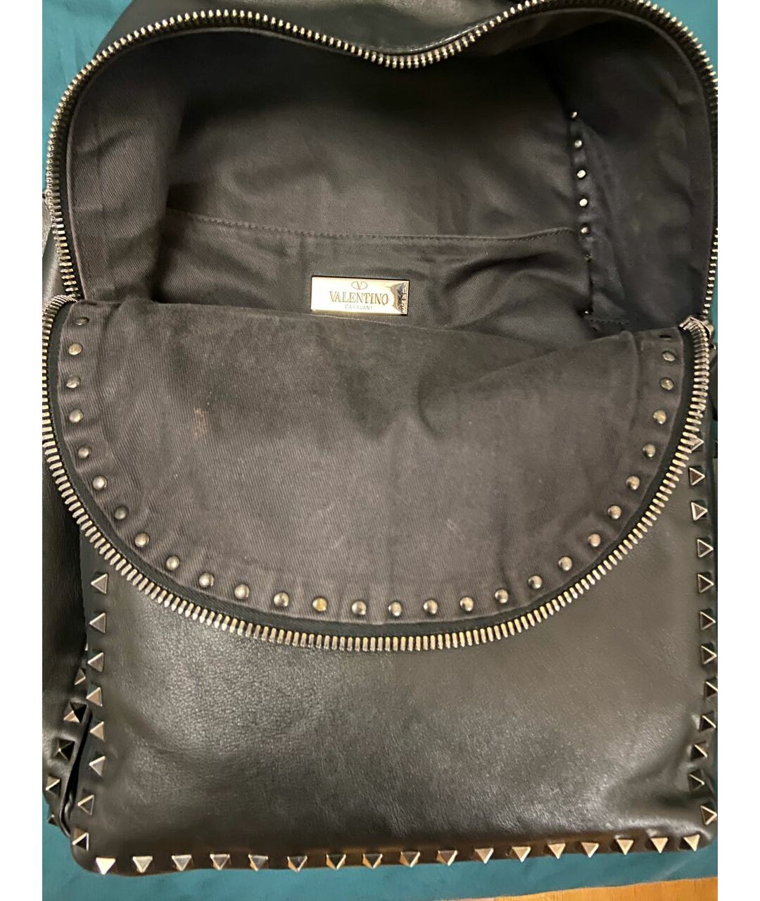 VALENTINO Черный кожаный рюкзак, фото 4