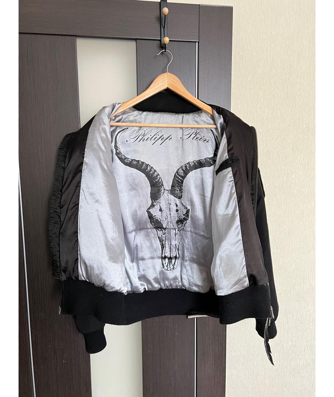 PHILIPP PLEIN Черный хлопковый пуховик, фото 3