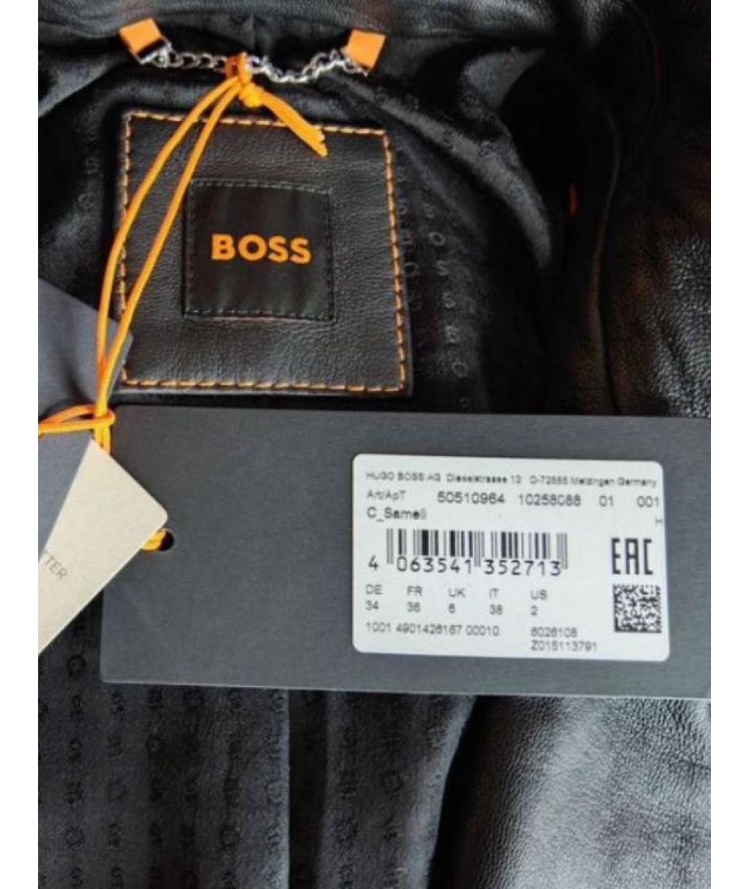 HUGO BOSS Черная кожаная куртка, фото 4