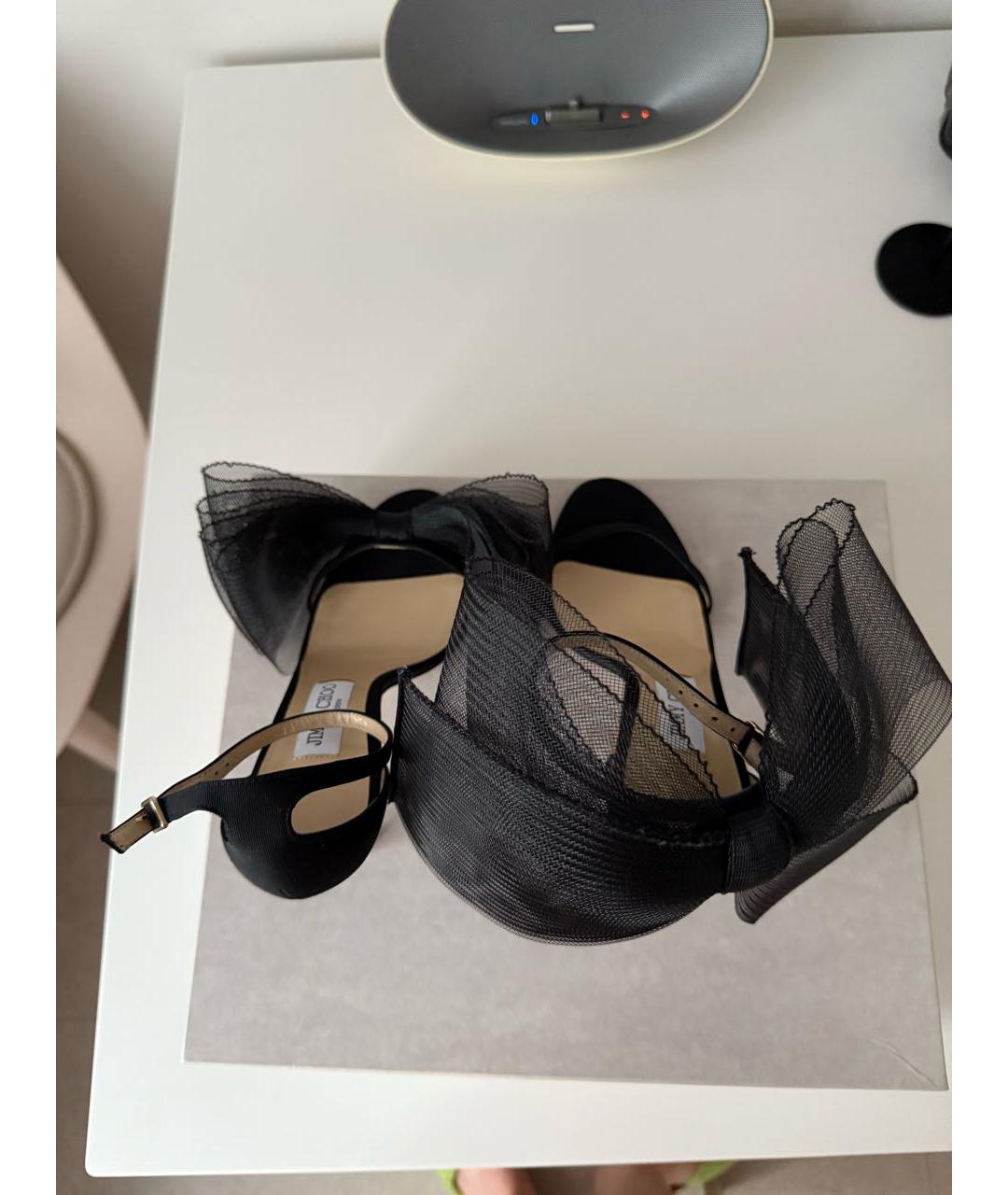 JIMMY CHOO Черные текстильные босоножки, фото 3
