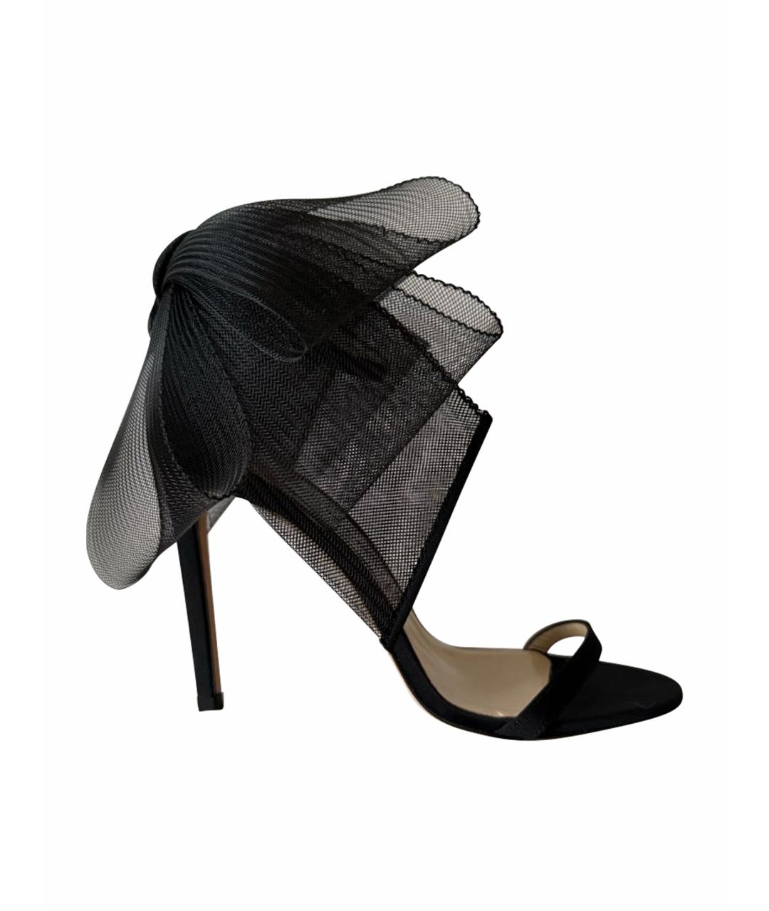 JIMMY CHOO Черные текстильные босоножки, фото 1