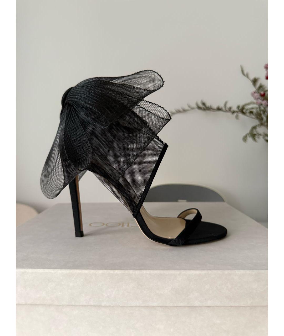 JIMMY CHOO Черные текстильные босоножки, фото 7