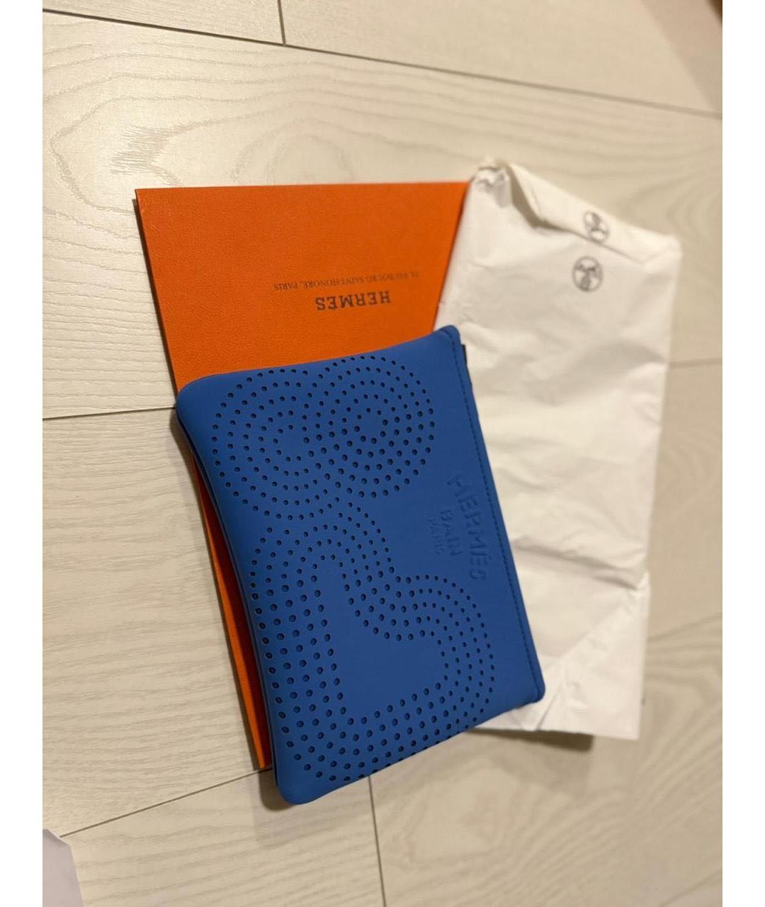 HERMES Синяя тканевая косметичка, фото 6