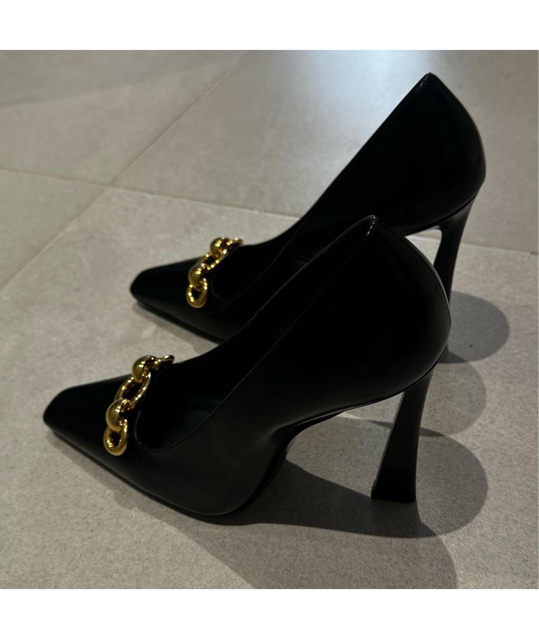 SAINT LAURENT Черные кожаные туфли, фото 5