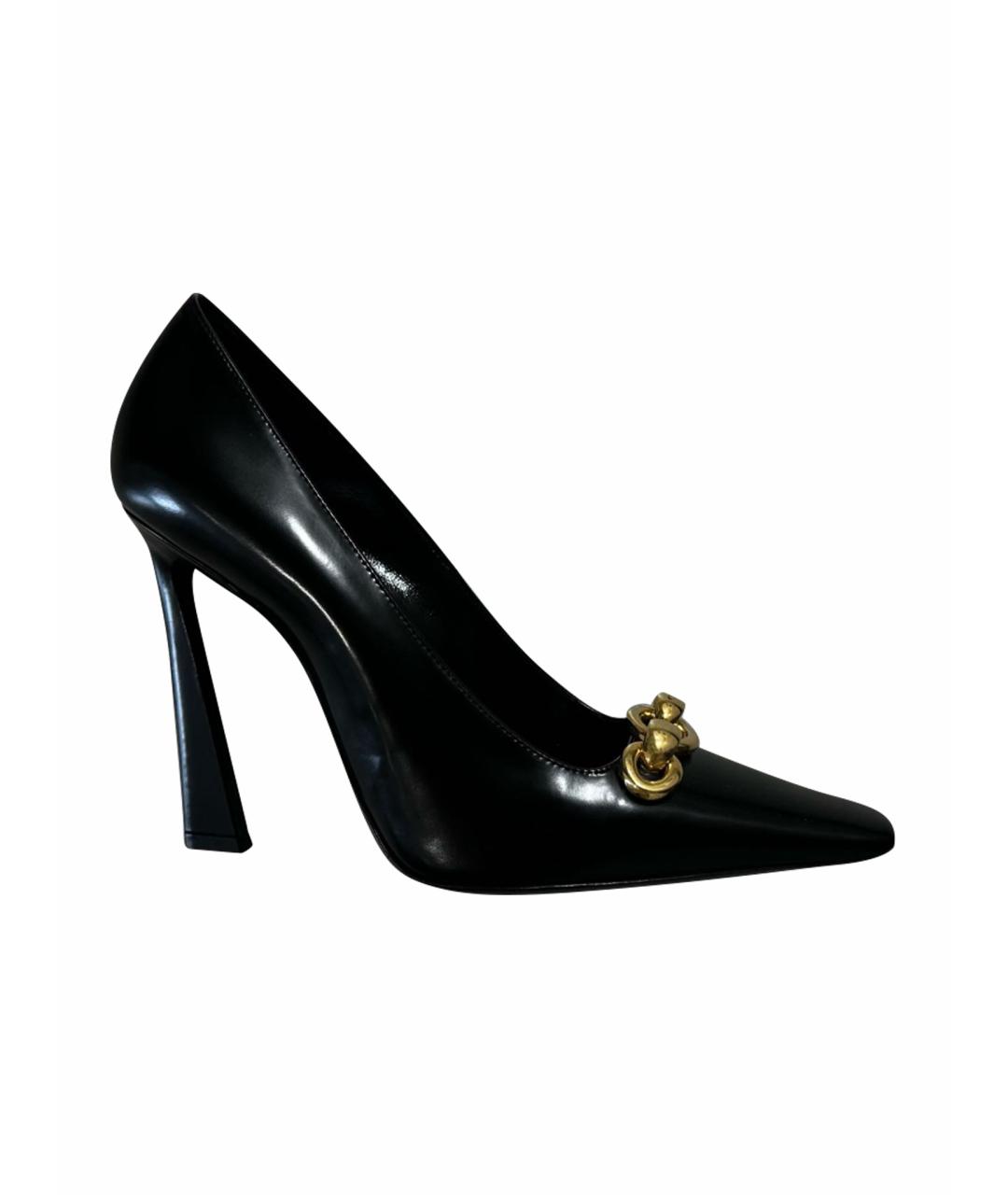 SAINT LAURENT Черные кожаные туфли, фото 1