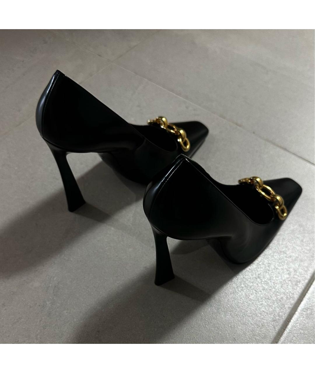 SAINT LAURENT Черные кожаные туфли, фото 4