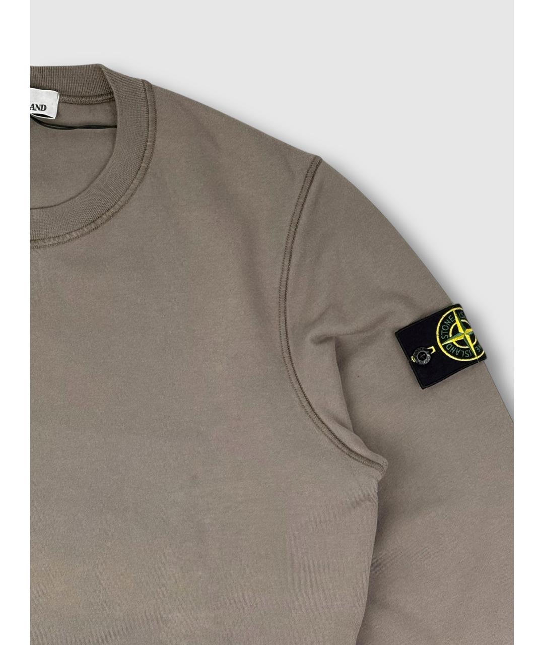 STONE ISLAND Коричневый хлопко-эластановый джемпер / свитер, фото 2