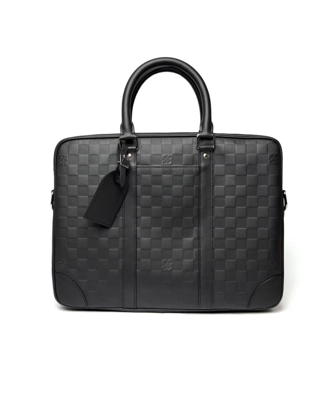 LOUIS VUITTON Черный кожаный портфель, фото 1