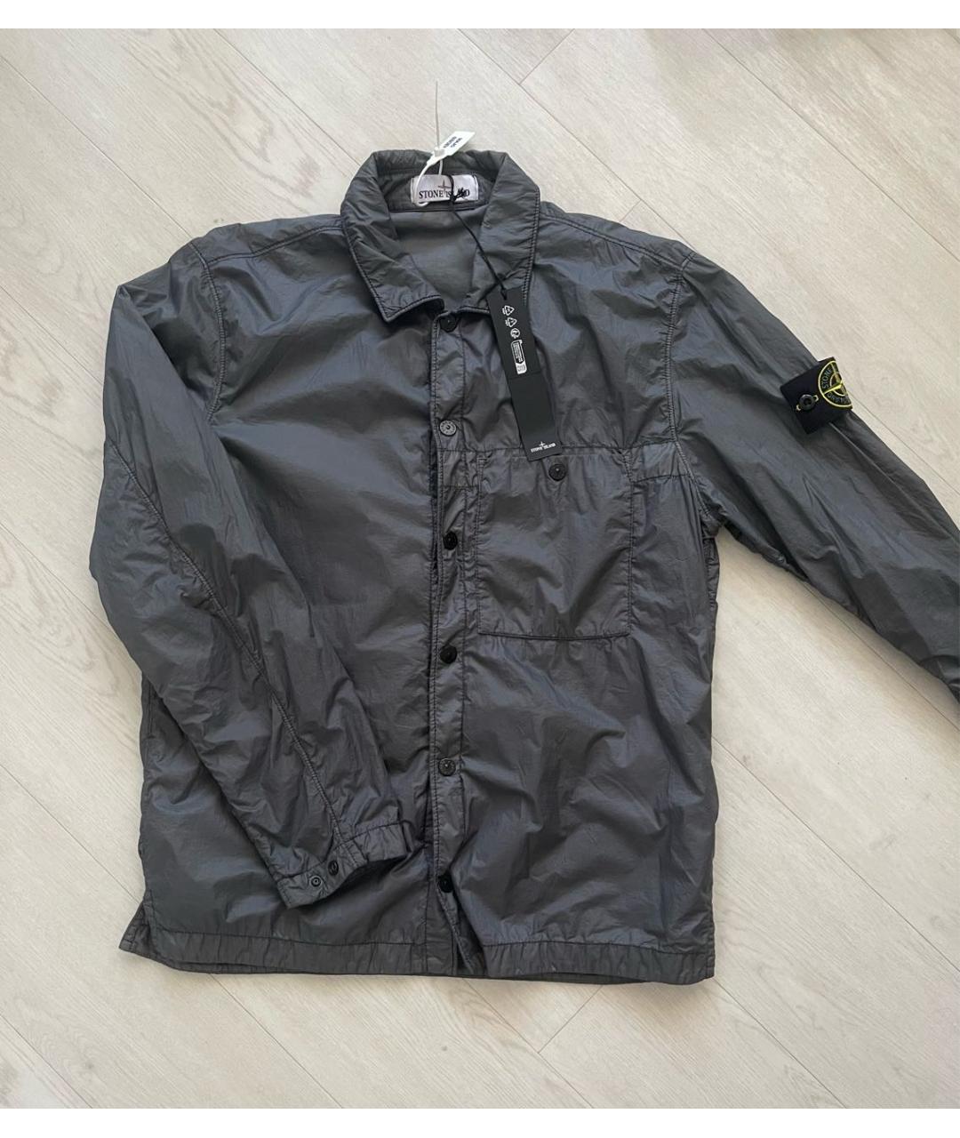 STONE ISLAND Серая полиамидовая куртка, фото 6